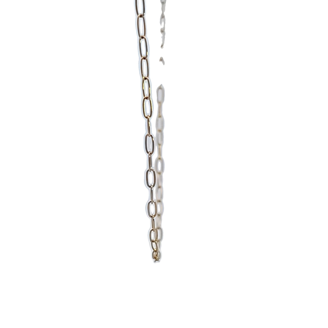 Sterling Silver and 18KY Gold Plated Paper Clip Chain