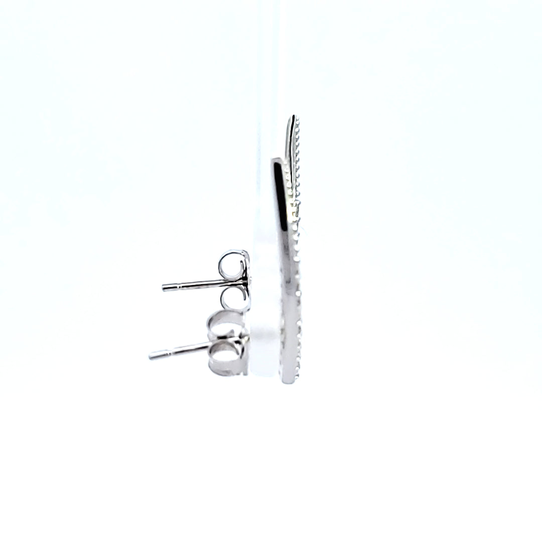 14K White Gold Diamond "Climber" Earrings