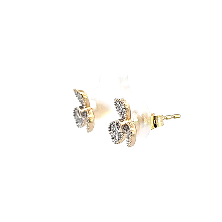 14KY Diamond Floral Earrings