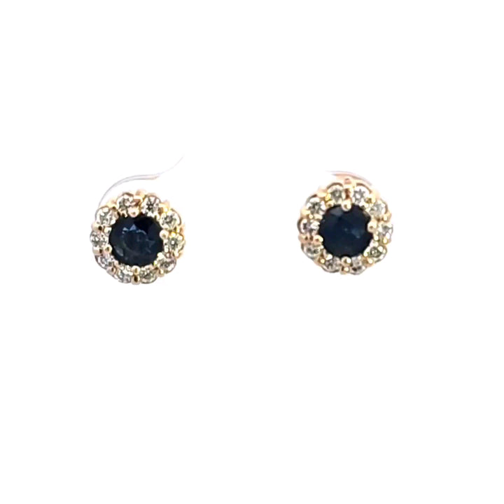 14KY Sapphire and Diamond Earrings