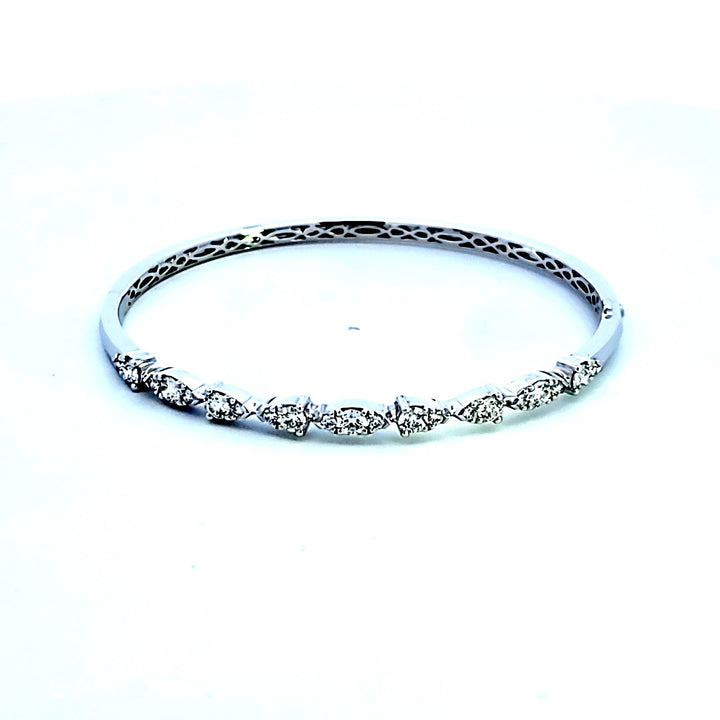 18KW Hearts on Fire "Aerial Dewdrop Bangle" Bracelet