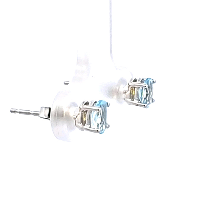 14KW Aquamarine Stud Earrings