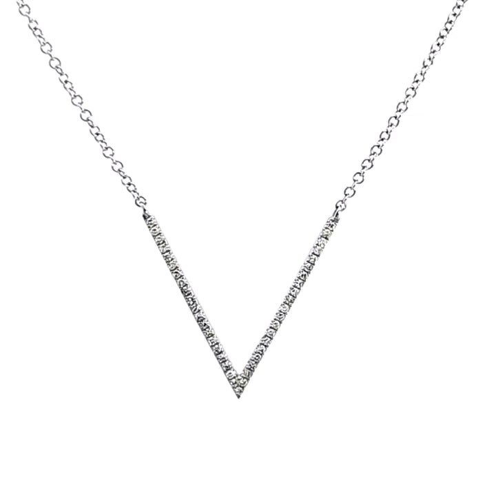 14KW Diamond V-Shaped Necklace