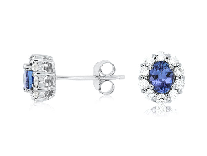 14KW Tanzanite and Diamond Earrings