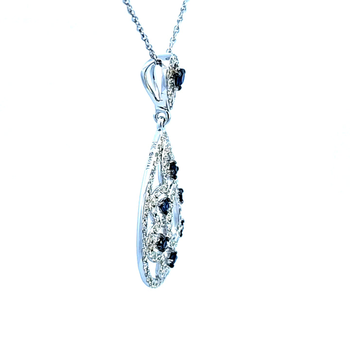 14KW Diamond and Sapphire Pendant