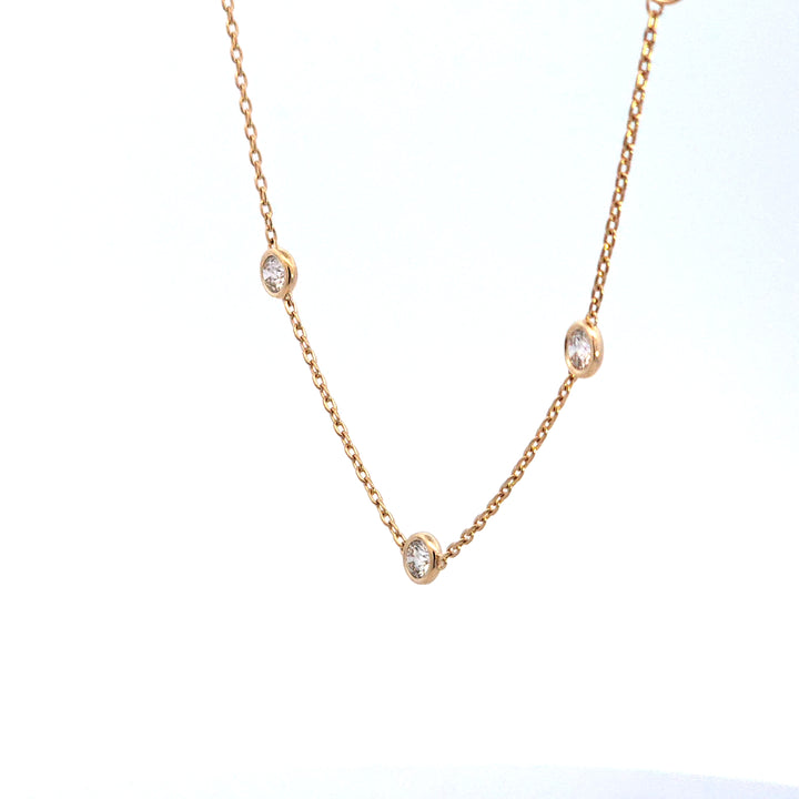 14KY 1.50 ctw Diamond Station Necklace