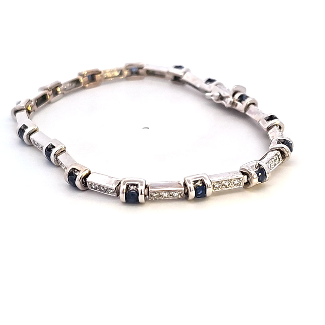 18KW Sapphire and Diamond Estate Bracelet