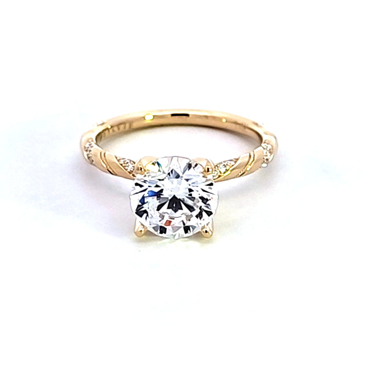 14KY Tulip Head Diamond Semi Mount Engagement Ring