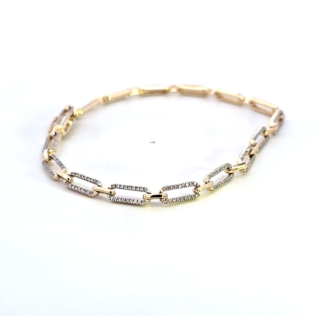 10KY Diamond Link Bracelet