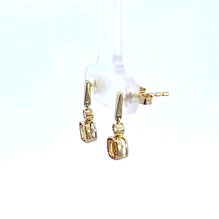14KY Citrine and Diamond Earrings