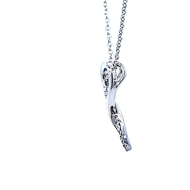 Sterling Silver and Platinum CZ Infinity Heart Pendant