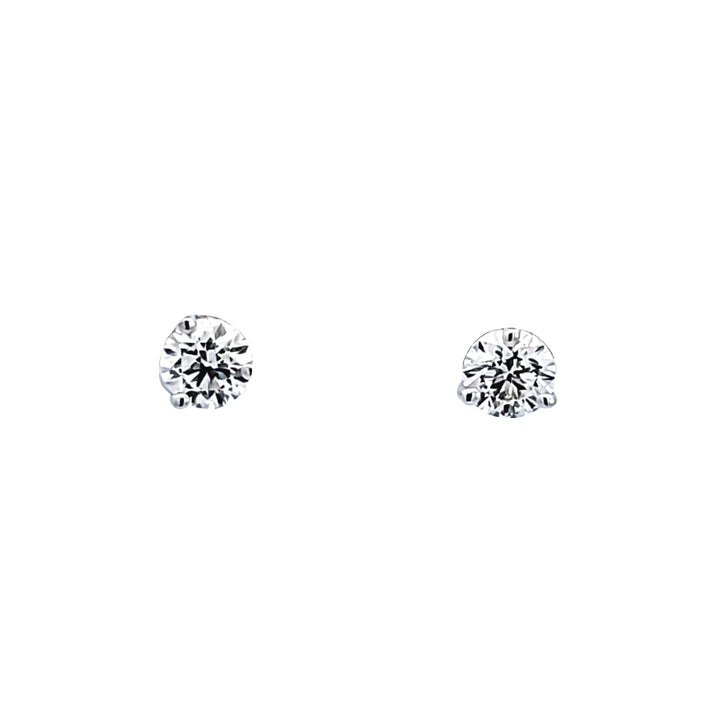 18KW Hearts On Fire 1ctw "Three Prong Stud" Earrings