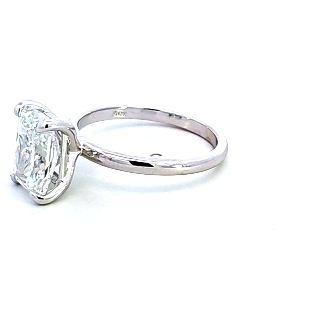 14KW 2.92 ct Lab Grown Radiant Diamond Solitaire Engagement Ring
