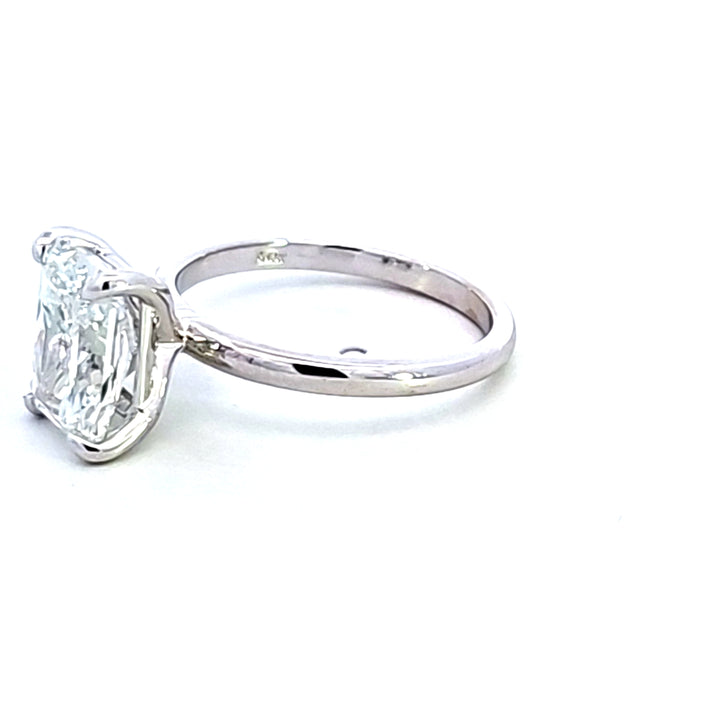 14KW 2.92 ct Lab Grown Radiant Diamond Solitaire Engagement Ring