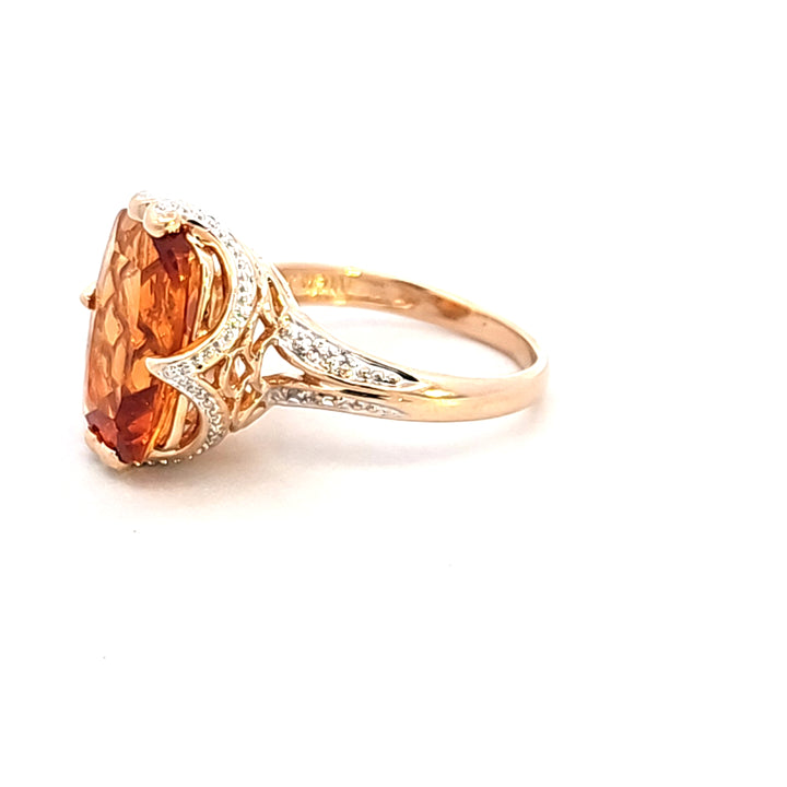 14KTT Rectangular Cushion Citrine Estate Ring