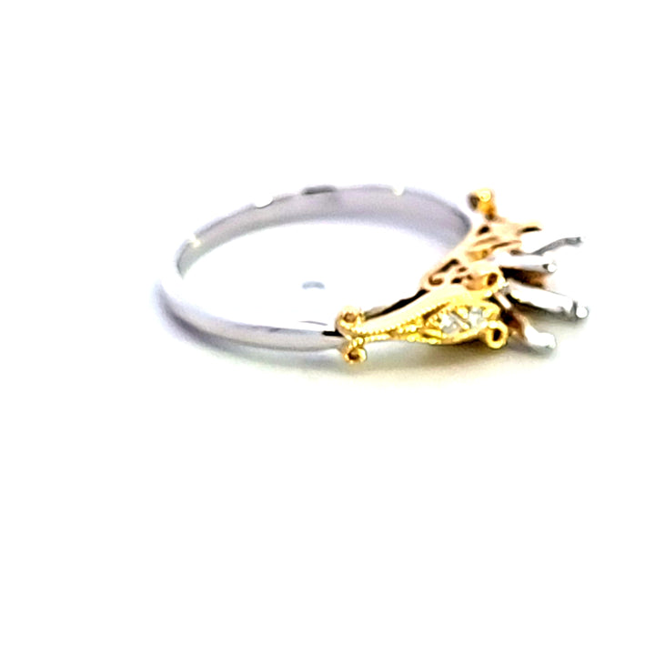 14KTT Diamond Semi Mount Engagement Ring