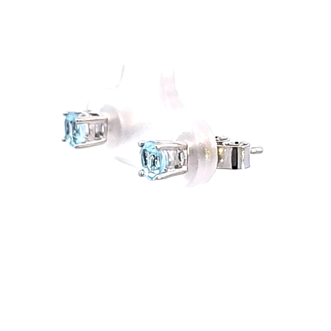 14KW Aquamarine Stud Earrings