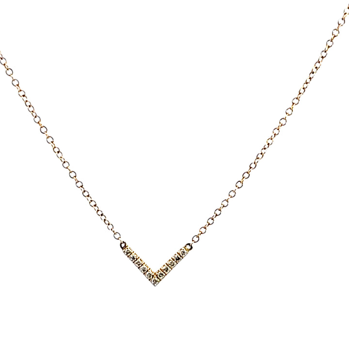 14KY Diamond V Necklace