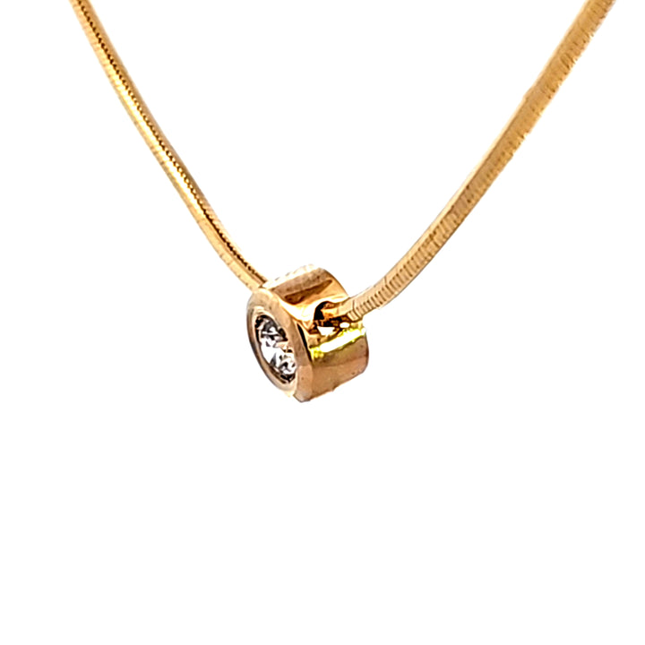 14KY Diamond Bezel Necklace