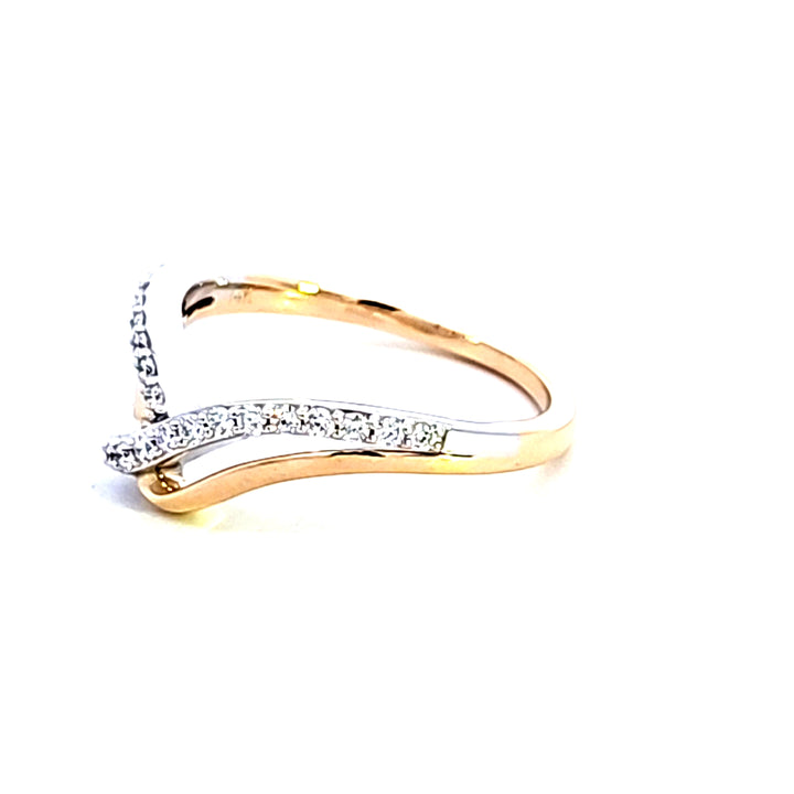 14KTT Diamond Contour Wedding Band