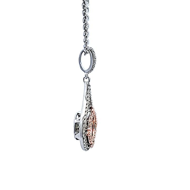 Sterling Silver and Rose Gold Plated CZ Pendant