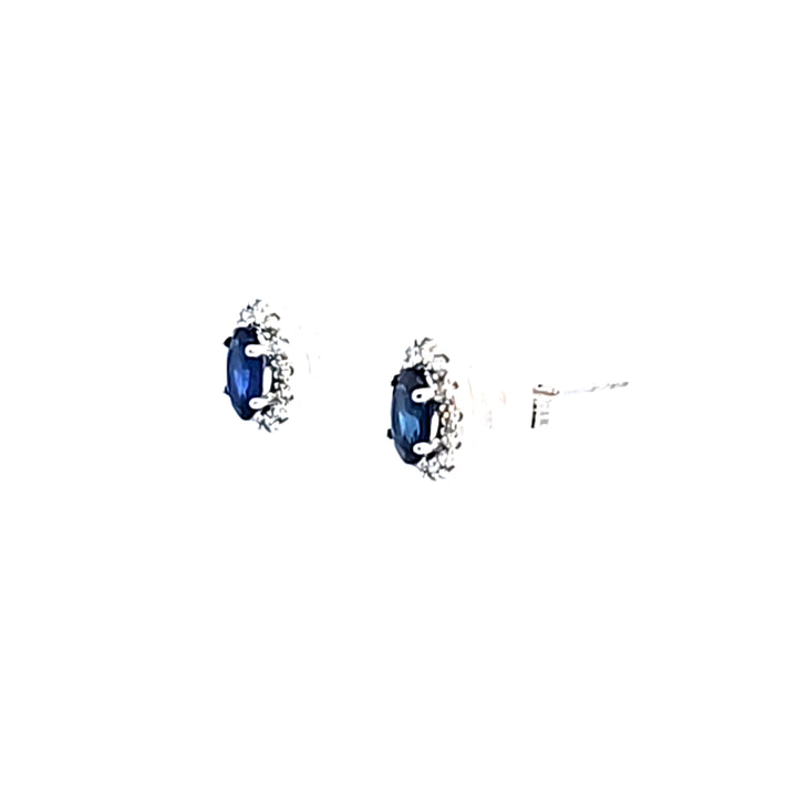 14KW Sapphire and Diamond Earrings