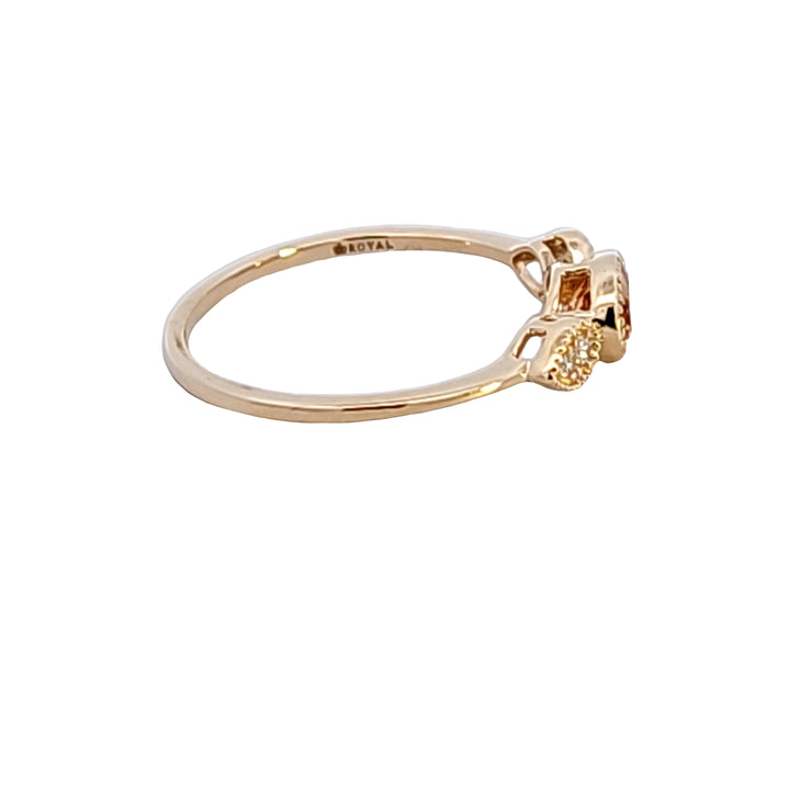 14KY Oval Citrine and Diamond Ring