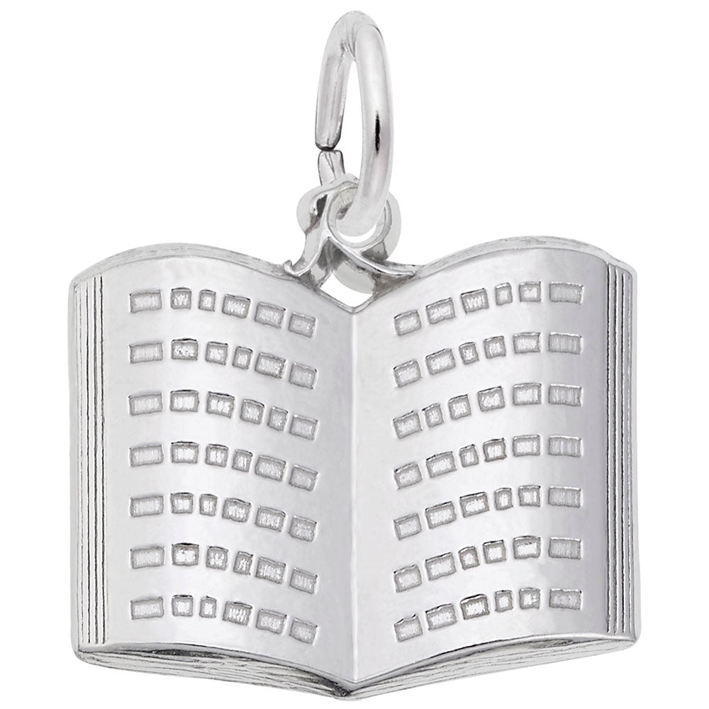 Sterling Silver Book Charm
