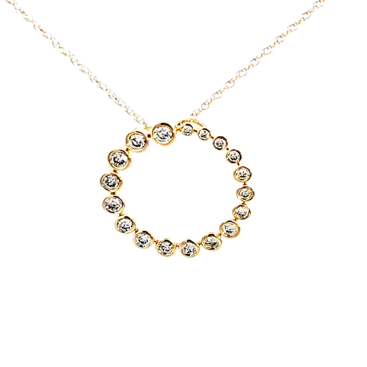 14KY Diamond Circle Pendant
