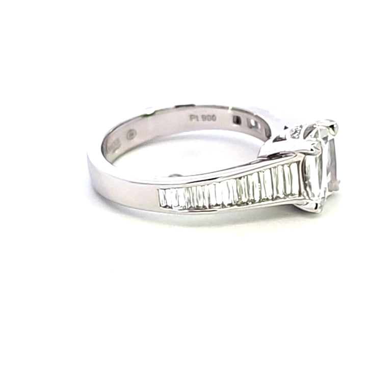Platinum Crisscut Diamond Engagement Ring