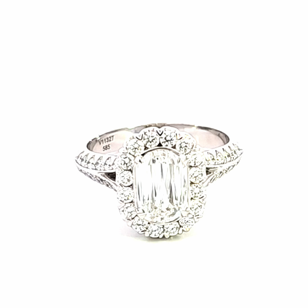 14KW Crisscut Classic Diamond Engagement Ring