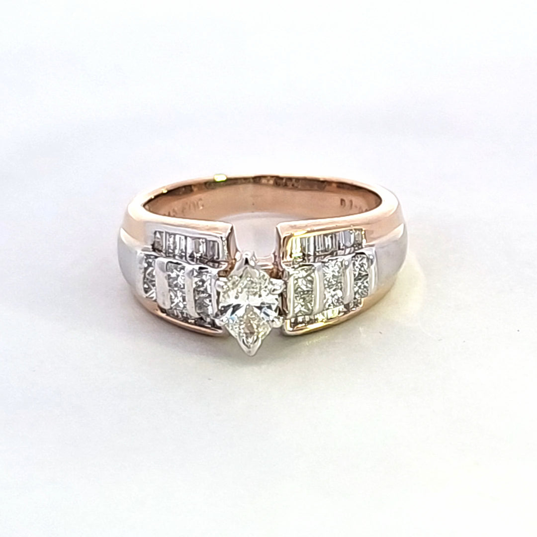 14KTT Diamond Estate Ring