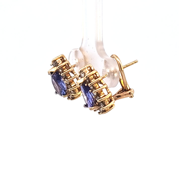 14KY Pear Tanzanite and Diamond Estate Earrings