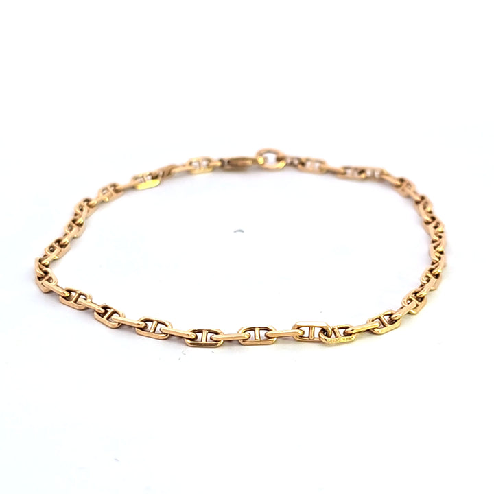 18KY Anchor Link Estate Bracelet