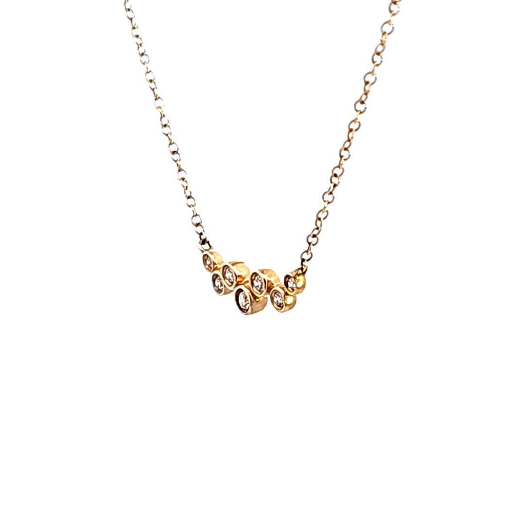 14KY Diamond Bubble Bar Necklace