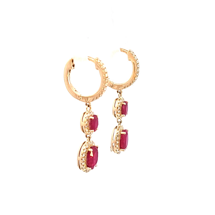 14KY Ruby and Diamond Earrings