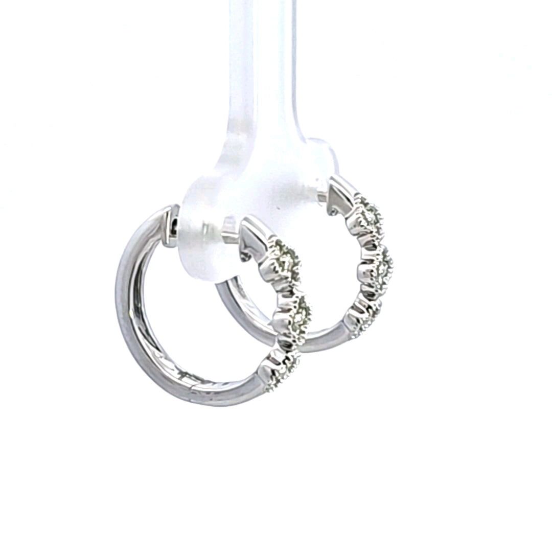 14KW Diamond Hoop Earrings