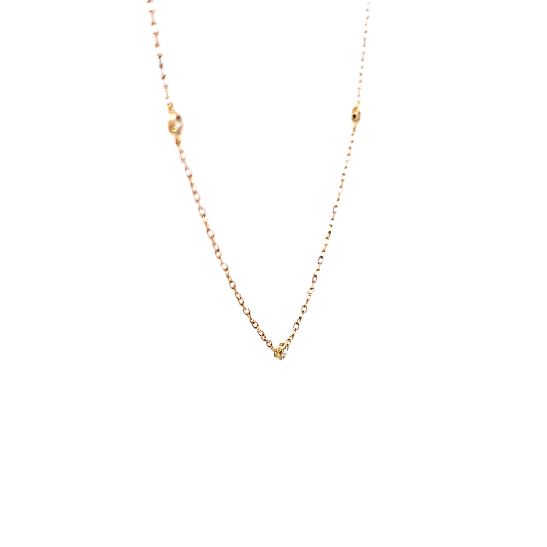 14KY Diamond Station Necklace