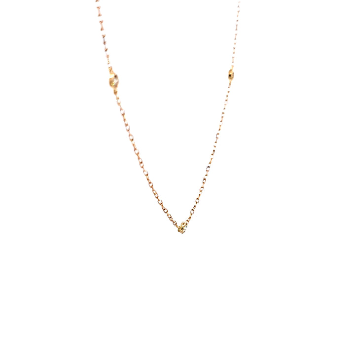 14KY Diamond Station Necklace