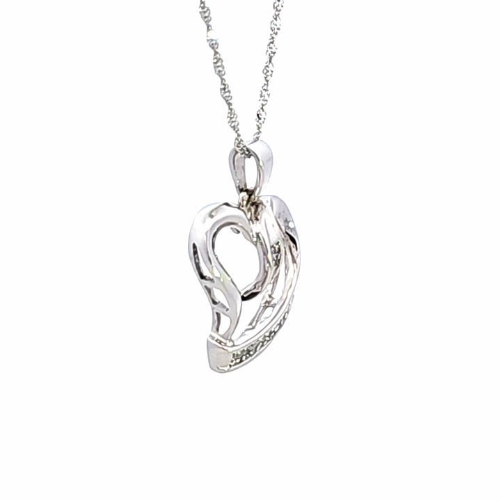 14KW Diamond Open Heart Pendant