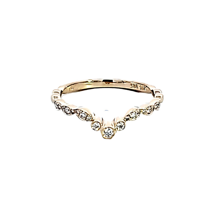 14KY Diamond Contour Wedding Band