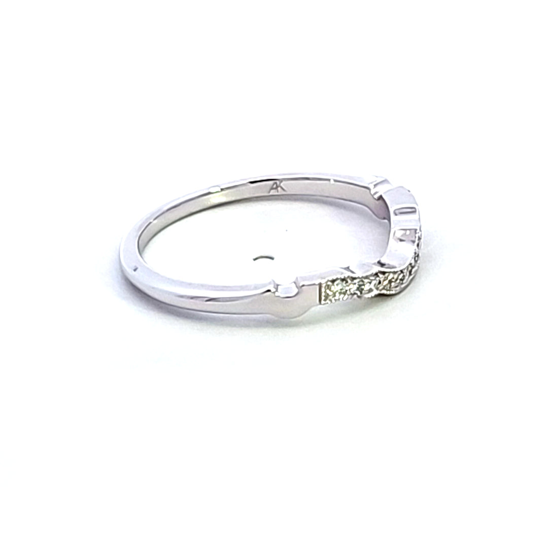 14KW Diamond Contour Wedding Band