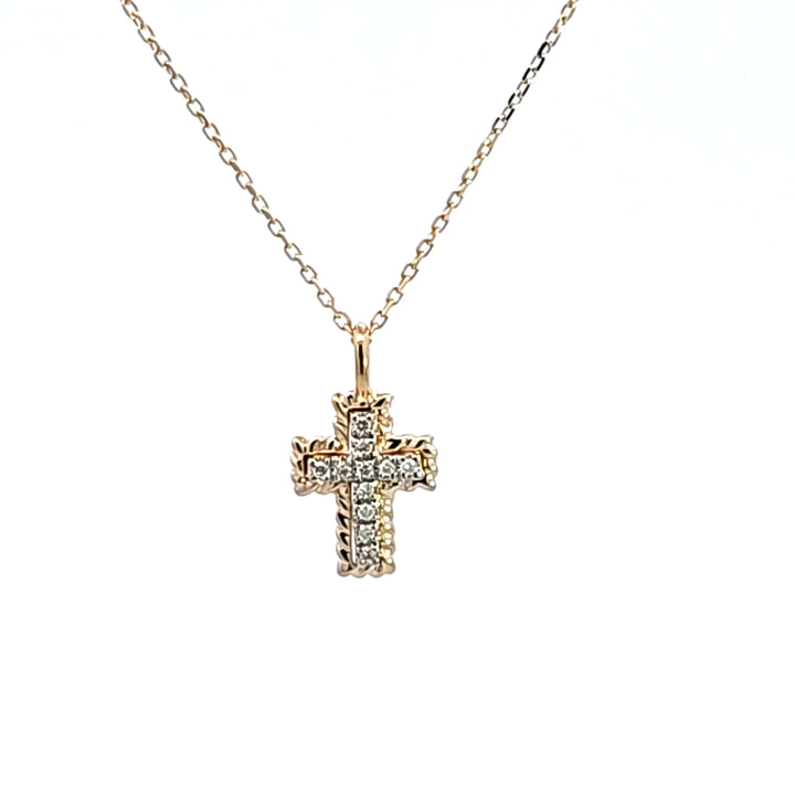 14KY Diamond Cross Pendant