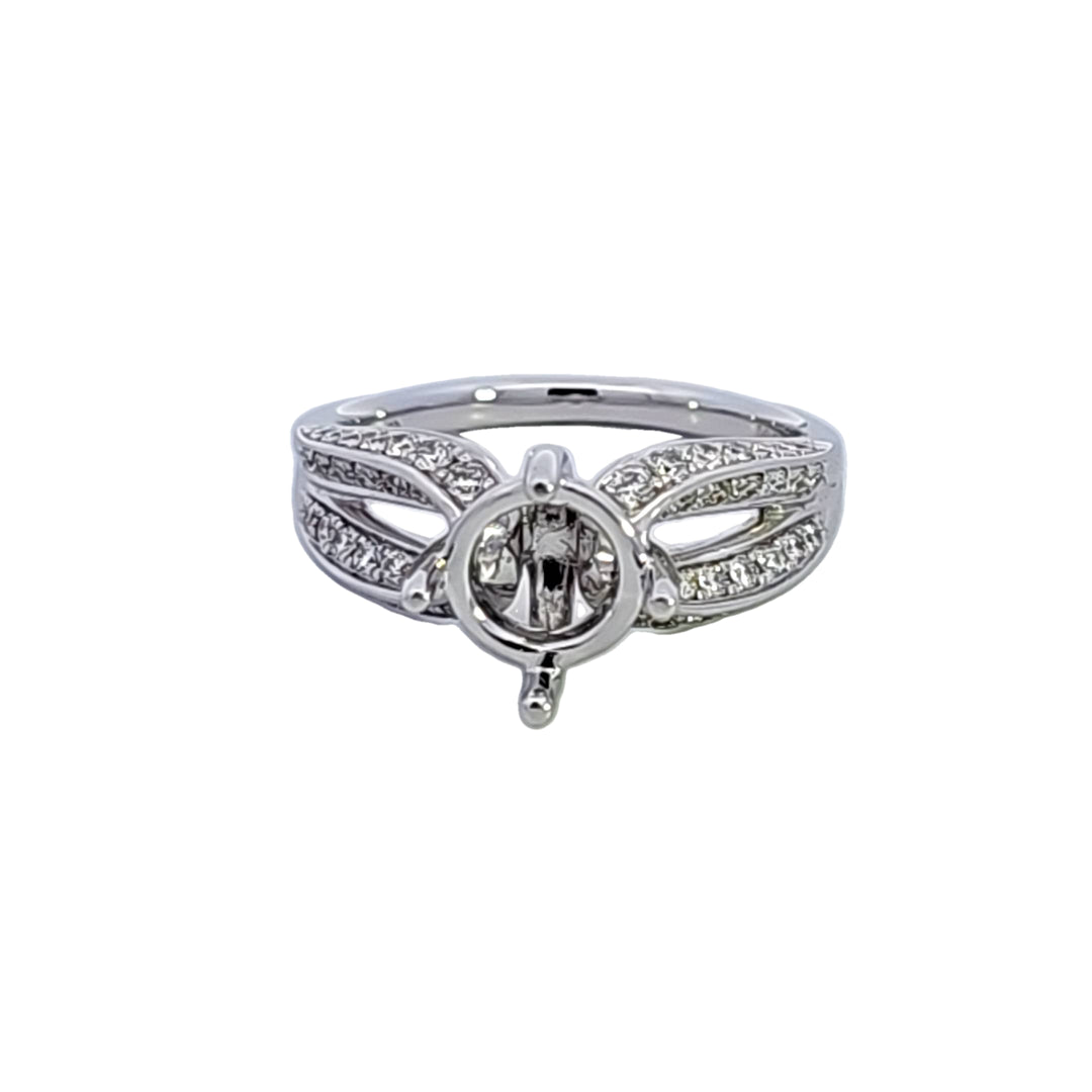 18KW Diamond Semi Mount Engagement Ring