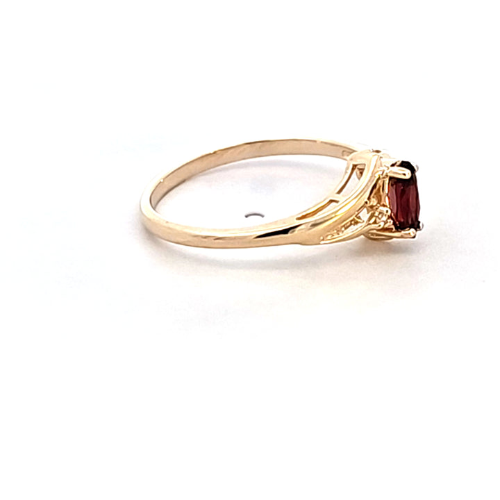 10KY Marquise Garnet and Diamond Ring