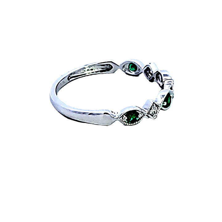 10KW Emerald and Diamond Birthstone Fashion Ring