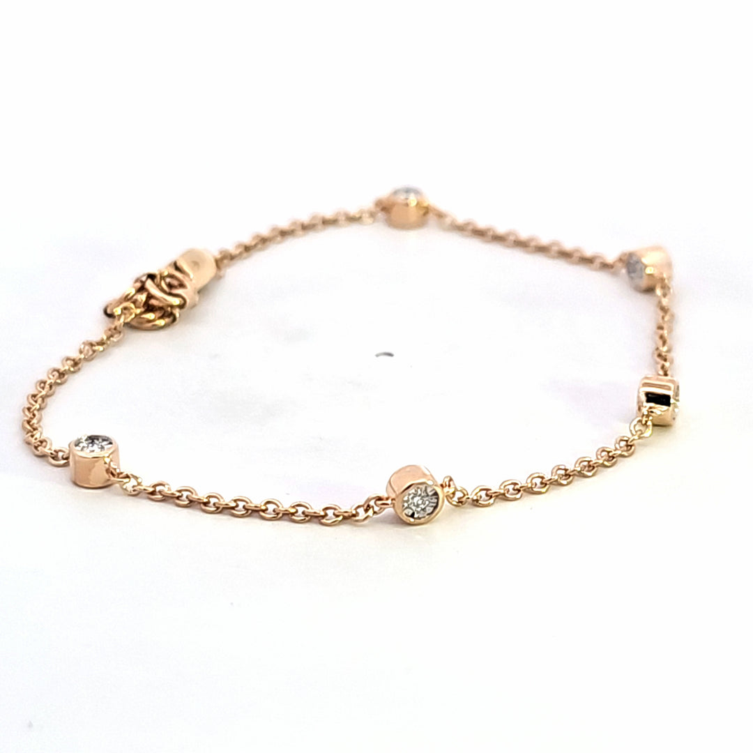 14KY Diamond Station Bracelet