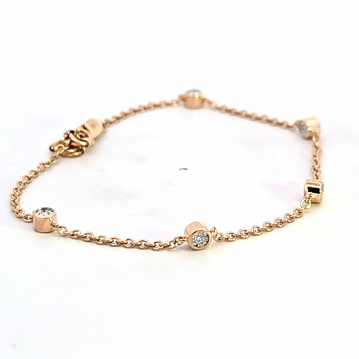 14KY Diamond Station Bracelet