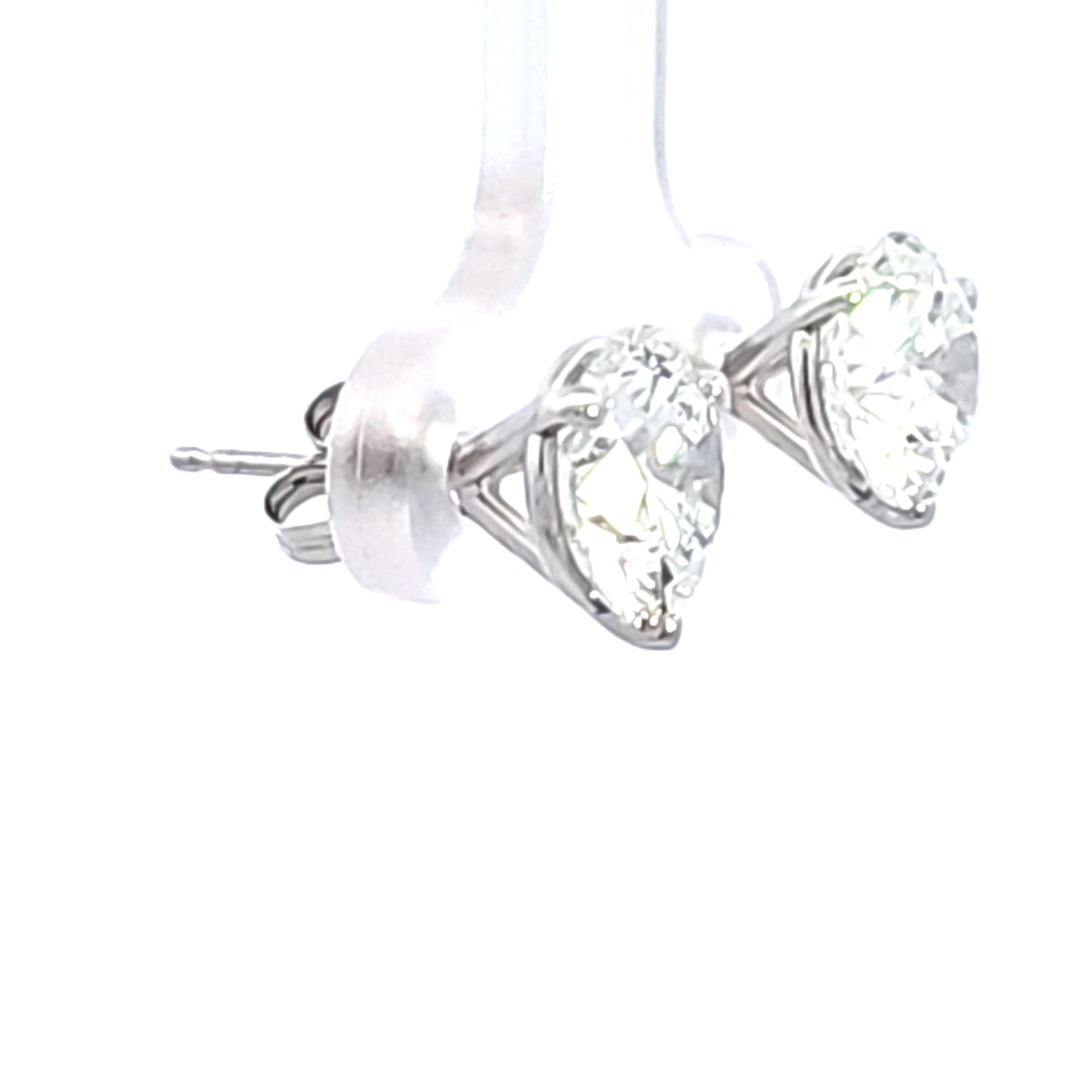 14KW 4.05 ctw Lab Created Diamond Stud Earrings