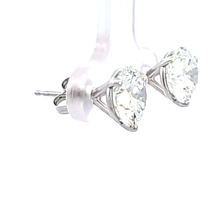 14KW 4.05 ctw Lab Created Diamond Stud Earrings